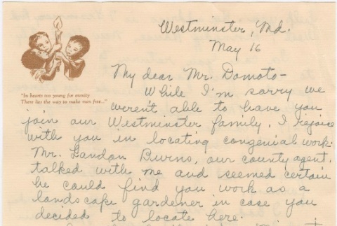 Letter from Dorothy Elderdice to Kaneji Domoto (ddr-densho-329-109)