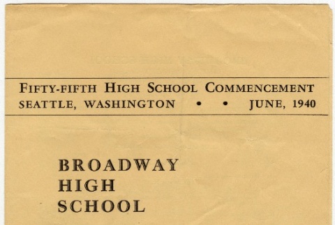 Broadway High School commencement program (ddr-densho-280-128)