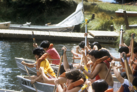 Campers preparing for boat sink (ddr-densho-336-1555)