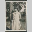 girl next to tree (ddr-densho-378-452)