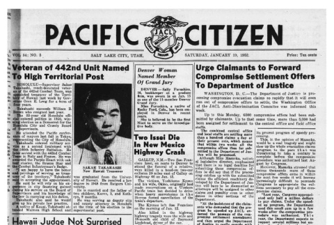 The Pacific Citizen, Vol. 34 No. 3 (January 19, 1952) (ddr-pc-24-3)