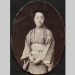 Japanese woman wearing a kimono (ddr-densho-259-95)