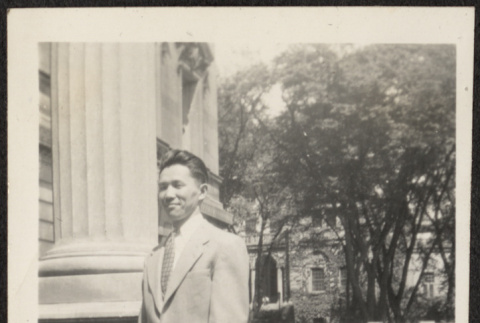 Man outside Wisconsin Capitol Building (ddr-densho-433-1088)