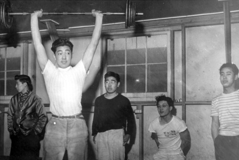 Japanese American weightlifter (ddr-densho-2-66)