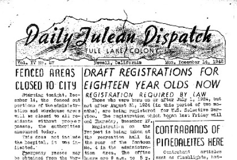Tulean Dispatch Vol. IV No. 27 (December 14, 1942) (ddr-densho-65-344)
