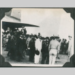 Group standing by airplane (ddr-ajah-2-714)