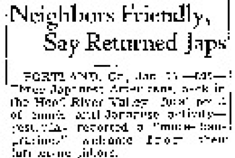 Neighbors Friendly, Says Returned Japs (January 17, 1945) (ddr-densho-56-1097)