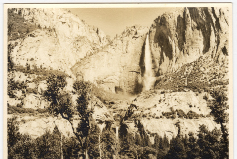 View from the base of a waterfall (ddr-densho-542-837)