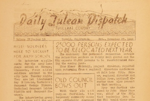 Tulean Dispatch Vol. IV No. 13 (November 27, 1942) (ddr-densho-65-107)