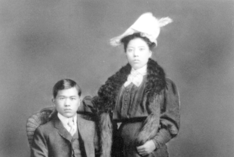 Photograph of an Issei couple (ddr-densho-25-1)