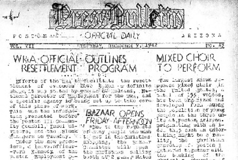 Poston Press Bulletin Vol. VII No. 19 (December 9, 1942) (ddr-densho-145-176)