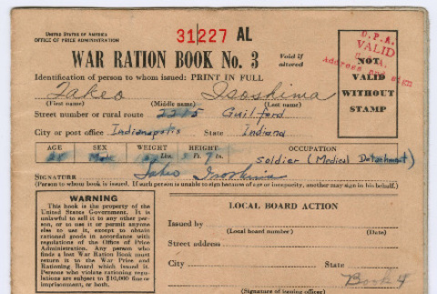 War Ration Booklet (ddr-densho-477-124)