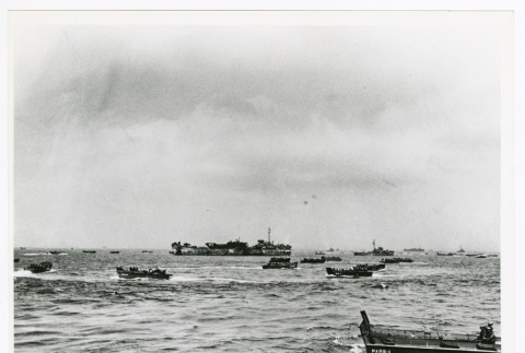 Marine boats in sea around Okinawa (ddr-densho-1007-113)