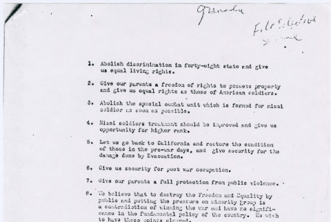 Documents from War Relocation Authority (WRA) Case report on resisters at Amache (ddr-densho-122-390)