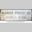 Wooden sign for Alameda Nursery Co. (ddr-ajah-6-448)