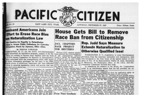 The Pacific Citizen, Vol. 25 No. 25 (December 27, 1947) (ddr-pc-19-52)
