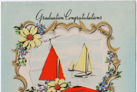 Graduation card to Ruby Sato from Zie and John (ddr-densho-484-39)