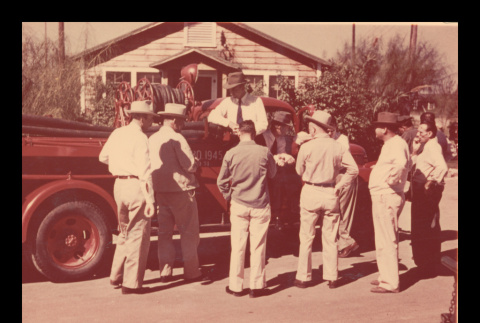 Fire truck at Crystal City Department of Justice Internment Camp (ddr-csujad-55-1523)