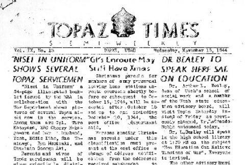 Topaz Times Vol. IX No. 13 (November 15, 1944) (ddr-densho-142-357)