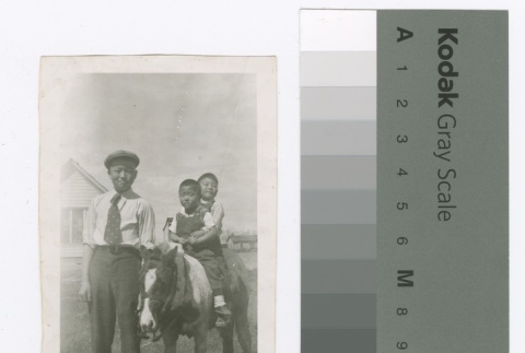 Nisei children riding a pony (ddr-densho-255-126)