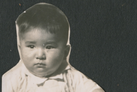 Photo cut-out of a child in a high chair (ddr-densho-483-755)