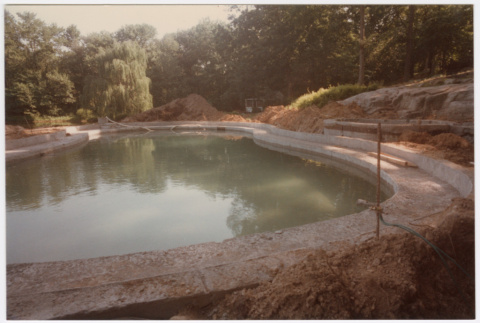Pool with landscaping under construction (ddr-densho-377-2464)