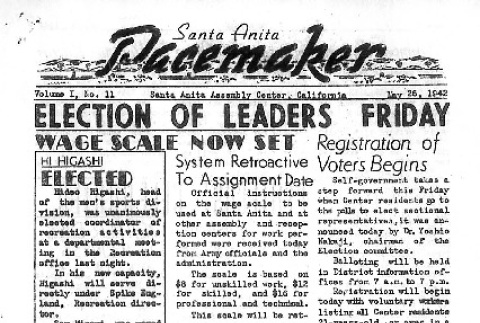 Santa Anita Pacemaker Vol. I No. 11 (May 26, 1942) (ddr-densho-146-10)
