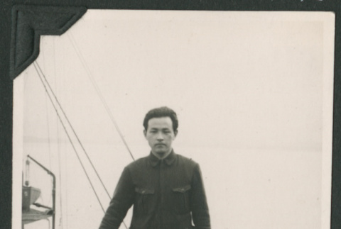 Nisei interpreter on board Unzen Maru (ddr-densho-397-373)