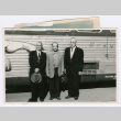 Three men in front of Greyhound bus (ddr-densho-501-26)