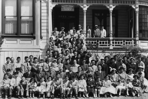 Large group photo outside the Buena Vista Methodist Church (ddr-ajah-4-14)