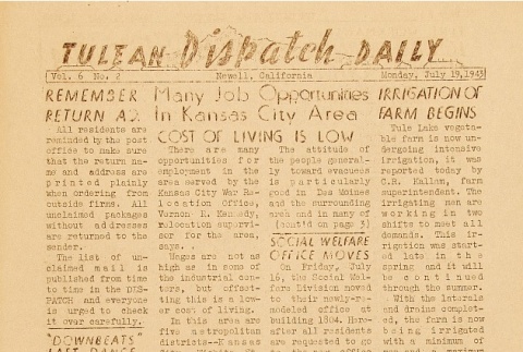 Tulean Dispatch Vol. 6 No. 2 (July 19, 1943) (ddr-densho-65-256)