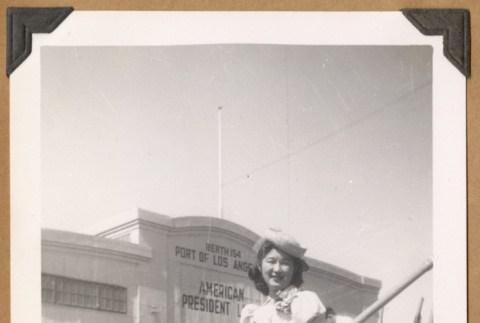 Anna Nose at the Port of Los Angeles (ddr-densho-542-56)