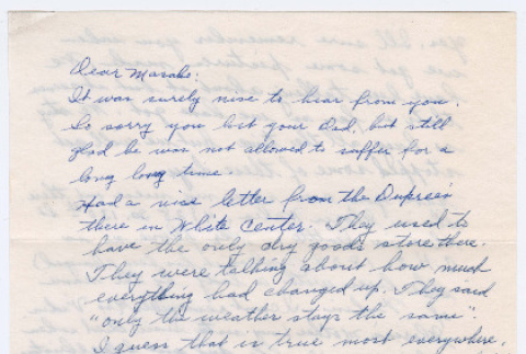 Letter to Masako Tada from Bill and Eunice Liston (ddr-densho-540-157)