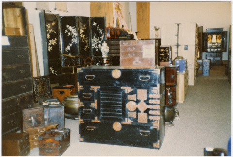 Display of large and small chests (ddr-densho-424-867)