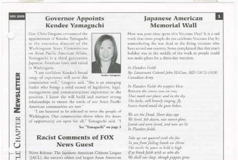 Seattle Chapter, JACL Reporter, Vol. 46, No. 11, November 2009 (ddr-sjacl-1-591)