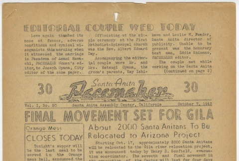Santa Anita Pacemaker: Vol. 1, No. 50 (October 7, 1942) (ddr-janm-5-50)
