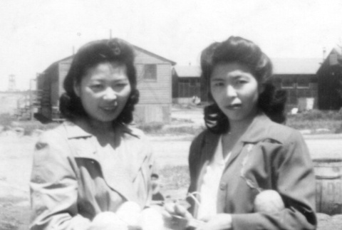 Japanese Americans in front of canteen (ddr-densho-2-38)