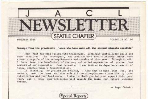 Seattle Chapter, JACL Reporter, Vol. 25, No. 11, November 1988 (ddr-sjacl-1-377)