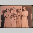 Four women in dresses holding flowers (ddr-densho-330-144)