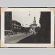 Street with clock tower at end (ddr-densho-466-792)