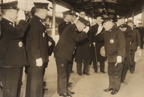 Mineo Osumi greeting other military officers (ddr-njpa-4-1784)