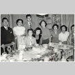 Group photo celebrating a birthday (ddr-densho-494-14)