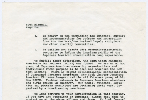 Carbon copy of page 2 of letter to Hugh Mitchell from Sasah Hohri and Michi Kobi (ddr-densho-352-479)