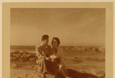 Newlyweds by the ocean (ddr-densho-542-27)