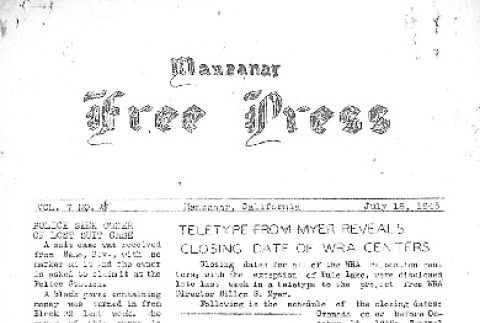 Manzanar Free Press Vol. 7 No. 4 (July 18, 1945) (ddr-densho-125-356)
