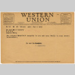 Western Union Telegram to Mr. & Mrs. T. Domoto from Mr. & Mrs. Y. Oshima (ddr-densho-329-676)