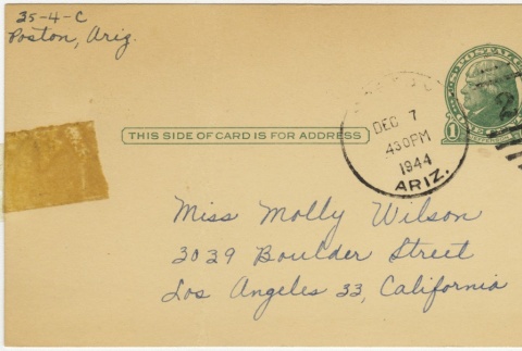 Postcard to Molly Wilson from Sako (December 6, 1944) (ddr-janm-1-55)