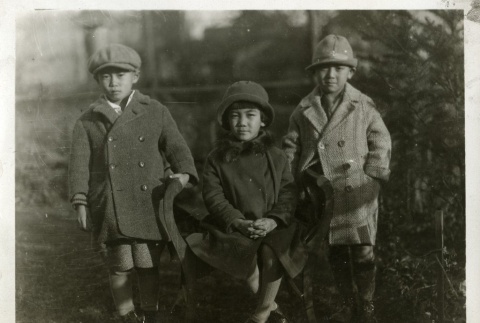 Nisei children in front of home (ddr-densho-182-57)