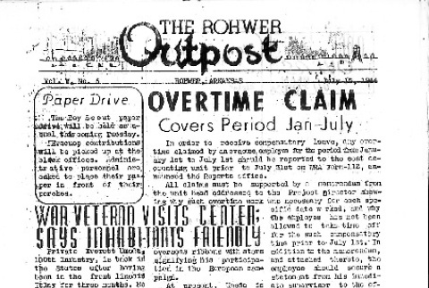 Rohwer Outpost Vol. V No. 6 (July 15, 1944) (ddr-densho-143-184)