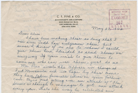 Letter from Joyce B. Pine to Alice Endo (ddr-densho-379-196)